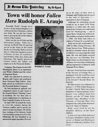 Headstone of Rudolph Ernest Araujo