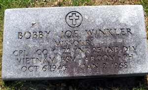 Headstone of Bobby Joe Winkler