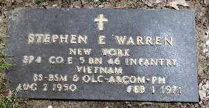 Headstone of Stephen Edward Warren