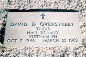 Back of headstone — David Dewayne Overstreet