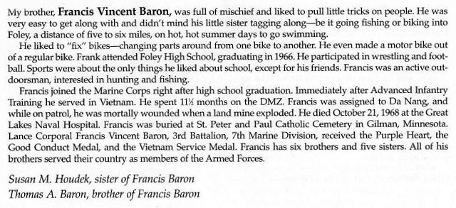 Headstone of Francis Vincent Baron