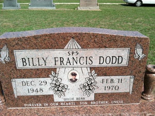 Headstone of Billy Francis Dodd