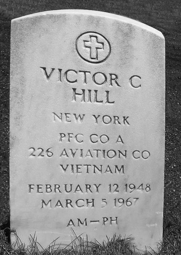 Headstone of Victor C Hill