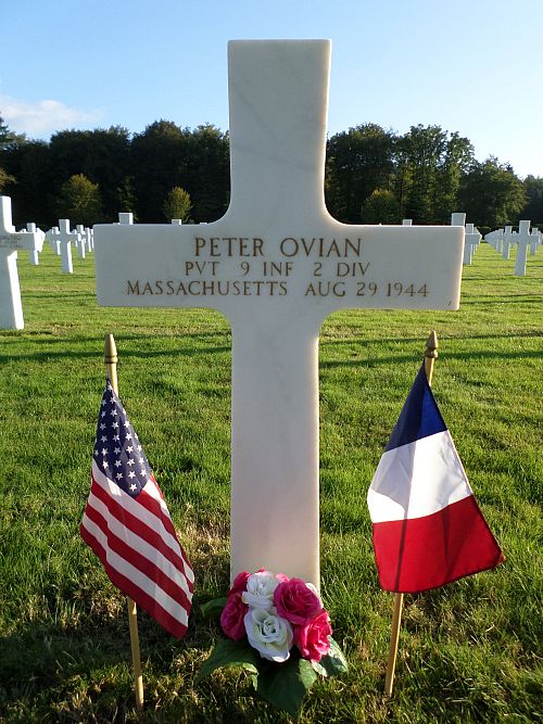 Back of headstone — Peter Ovian