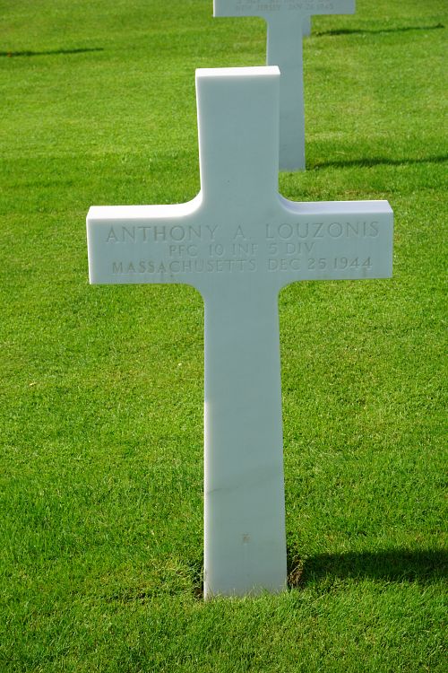 Back of headstone — Anthony Alexander Louzonis