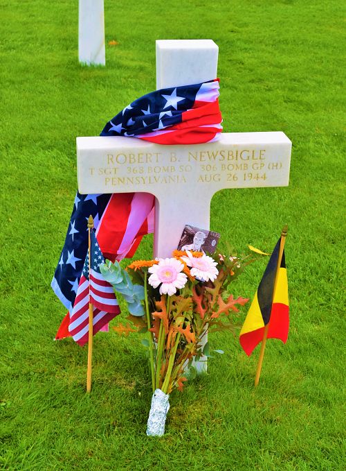 Back of headstone — Robert B Newsbigle