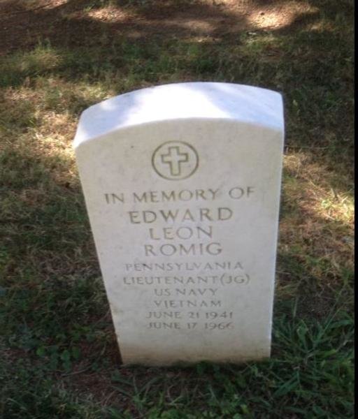 Headstone of Edward Leon Romig
