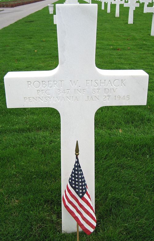Back of headstone — Robert William Fishack