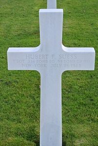 Back of headstone — Hubert Francis Suess