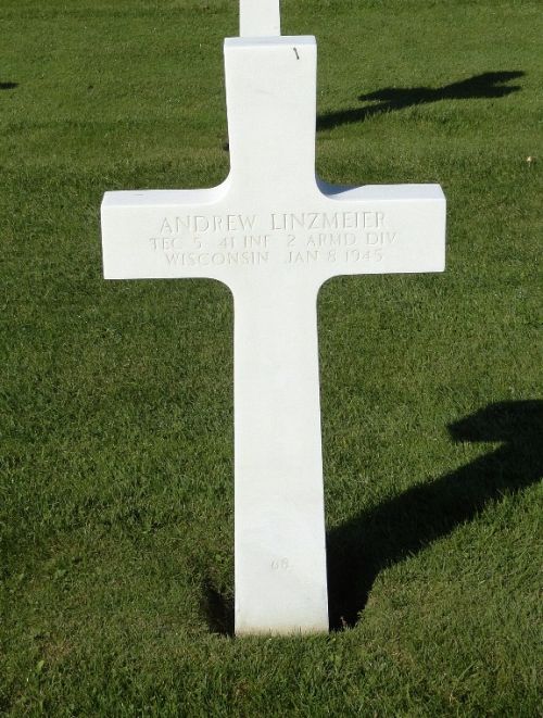 Back of headstone — Andrew Linzmeier