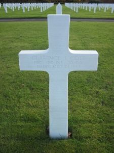 Back of headstone — Clarence J Cote