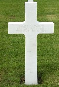 Back of headstone — James Ledford Evans