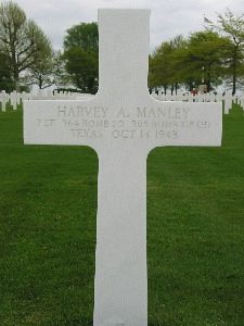 Back of headstone — Harvey Arlie Manley