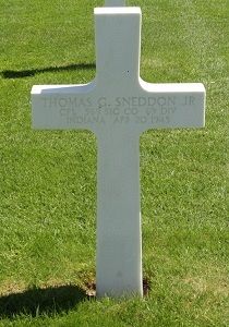 Back of headstone — Thomas G Sneddon