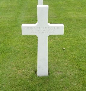 Back of headstone — Herman Edward Raleigh