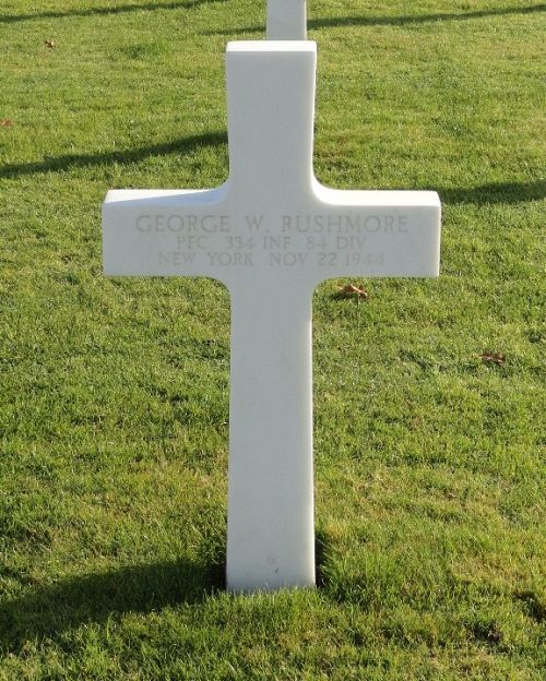 Back of headstone — George W Rushmore