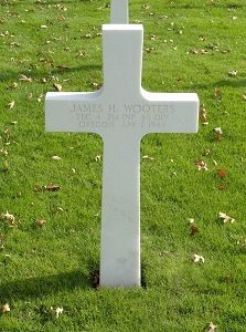 Back of headstone — James H Wooters
