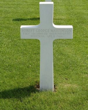 Back of headstone — Robert George Martinson