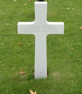 Back of headstone — Peter Swenson Snoich