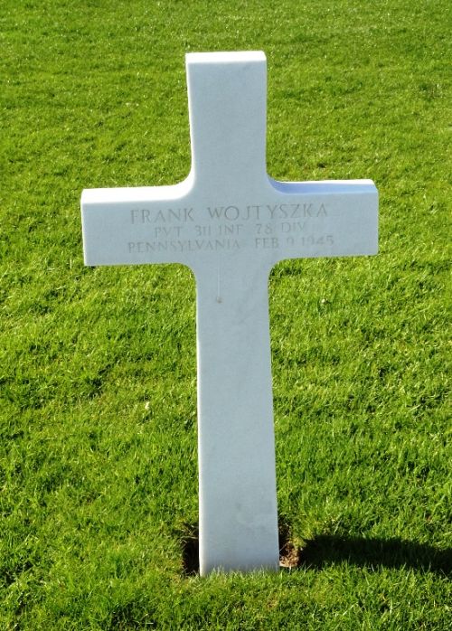 Back of headstone — Frank Wojtyszka