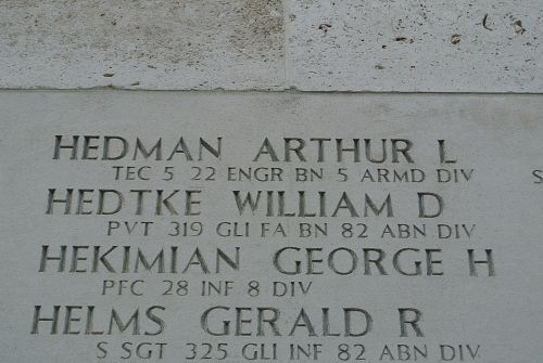 Back of headstone — Arthur Lyle Hedman