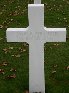 Back of headstone — David Robert Straesser