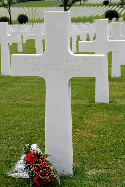 Back of headstone — Joseph Philippe Rousseau