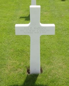 Back of headstone — Ted Earl Maddox