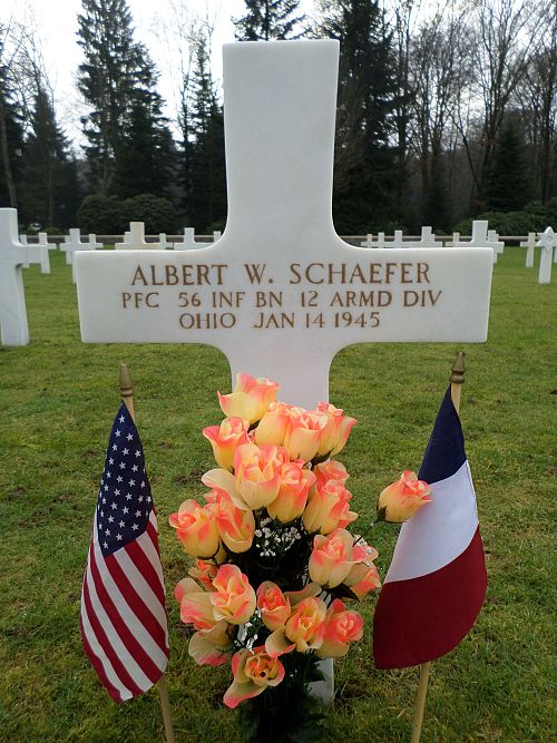 Back of headstone — Albert William Schaefer