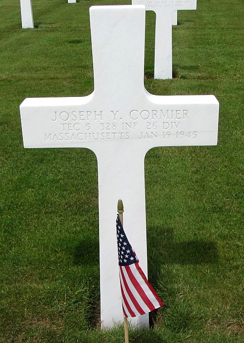 Back of headstone — Joseph Yvon Cormier