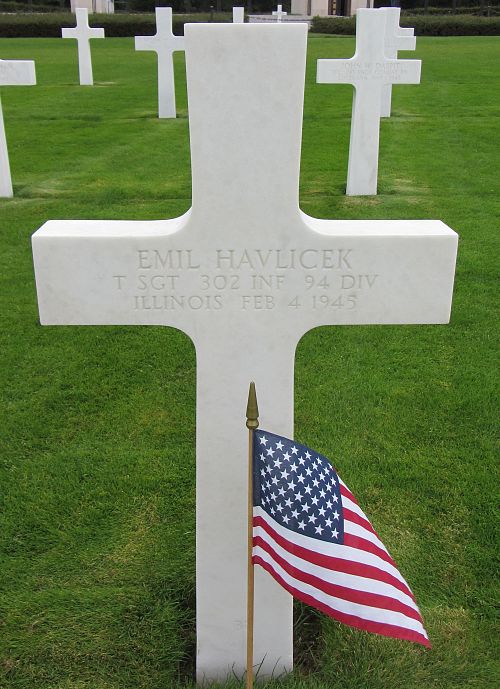 Back of headstone — Emil Havlicek