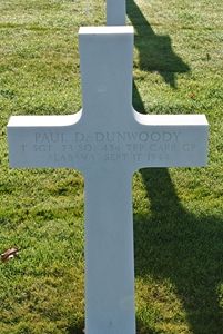 Back of headstone — Paul Derrol Dunwoody