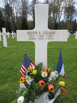 Back of headstone — Keith Edwin Glade