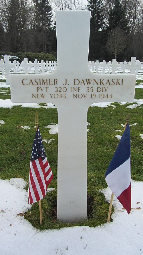 Back of headstone — Casimer John Dawnkaski