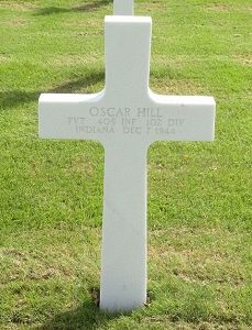 Back of headstone — Oscar Hill