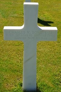 Back of headstone — Charles Vernon Bowles