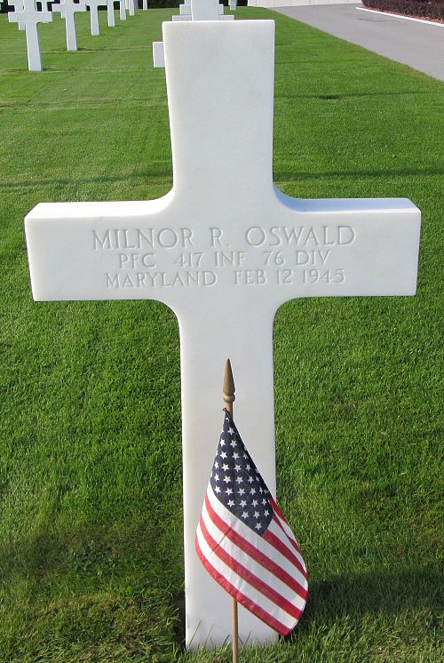 Back of headstone — Milnor Roberts Oswald