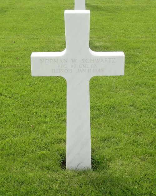 Back of headstone — Norman William Schwartz