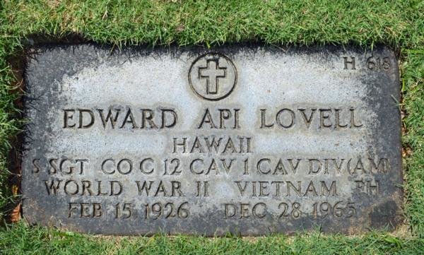 Headstone of Edward Api Lovell