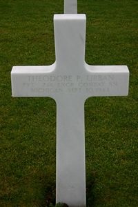 Back of headstone — Theodore Paul Urban