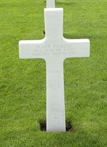 Back of headstone — Elmer Curley