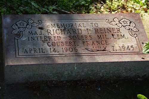 Back of headstone — Richard I Reiner