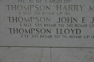 Back of headstone — Lloyd Thompson