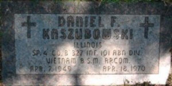 Headstone of Daniel F Kaszubowski