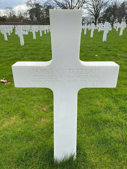 Back of headstone — James Clifford Tetzlaff