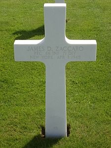 Back of headstone — James Domonic Zaccaro