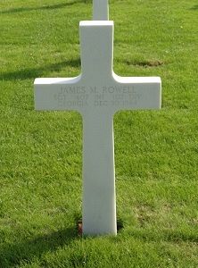 Back of headstone — James M Rowell