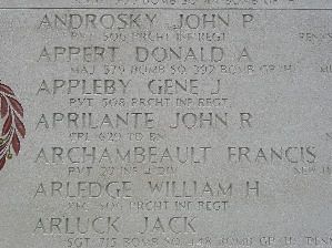 Headstone shared by 5 interments, including John Philip Androsky