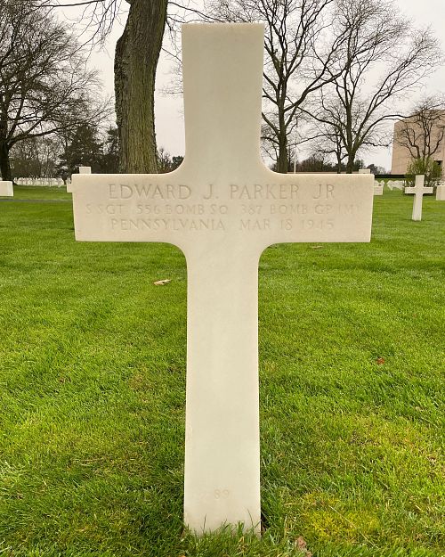 Back of headstone — Edward John Parker