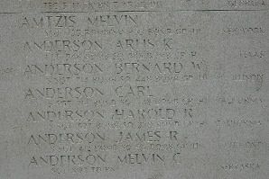 Back of headstone — Carl Anderson